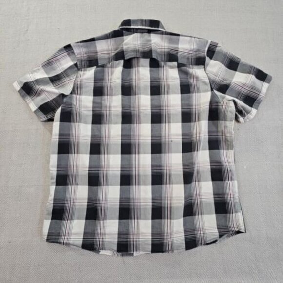 Wrangler Performance Shirt Men's Size 2XL Black Plaid Short Sleeve EUC Gorpcore - Picture 7 of 12